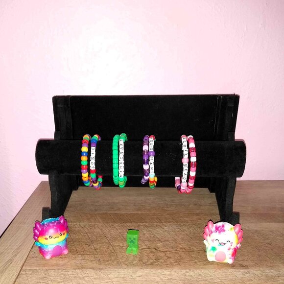 Custom Bracelet Duo Set of 2 Colorful Handmade Beaded Bracelets - Picture 1 of 1